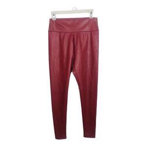 1397 women s sz small red maroon faux leather leggings